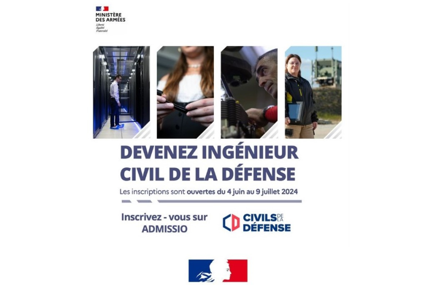 Les inscriptions au concours d’Ingénieur Civil de la Défense (ICD) de l’année 2025 pour le ministère des Armées sont ouvertes du 4 juin au 9 juillet 2024 !